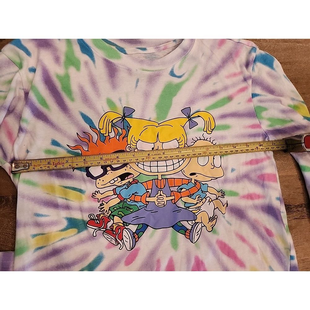 Nickelodeon RUG RATS Tie-Dye Long Sleeve T-Shirt Size M Cut Off GREAT COLORS - Picture 4 of 5